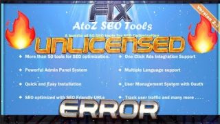 Solve Unlicensed error –  A TO Z SEO TOOLS